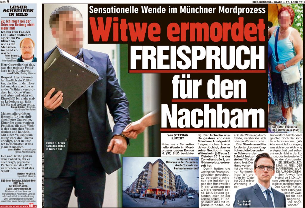 Witwe ermordet – FREISPRUCH für den Nachbarn - Aktuelles & Presse von Heindl Rechtsanwälte - Strafverteidiger München
